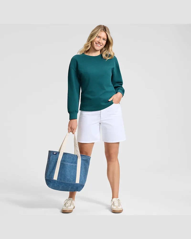 Lands' End Leichtes Sweatshirt, Damen, Größe petite, Grün, Baumwolle, by Grün