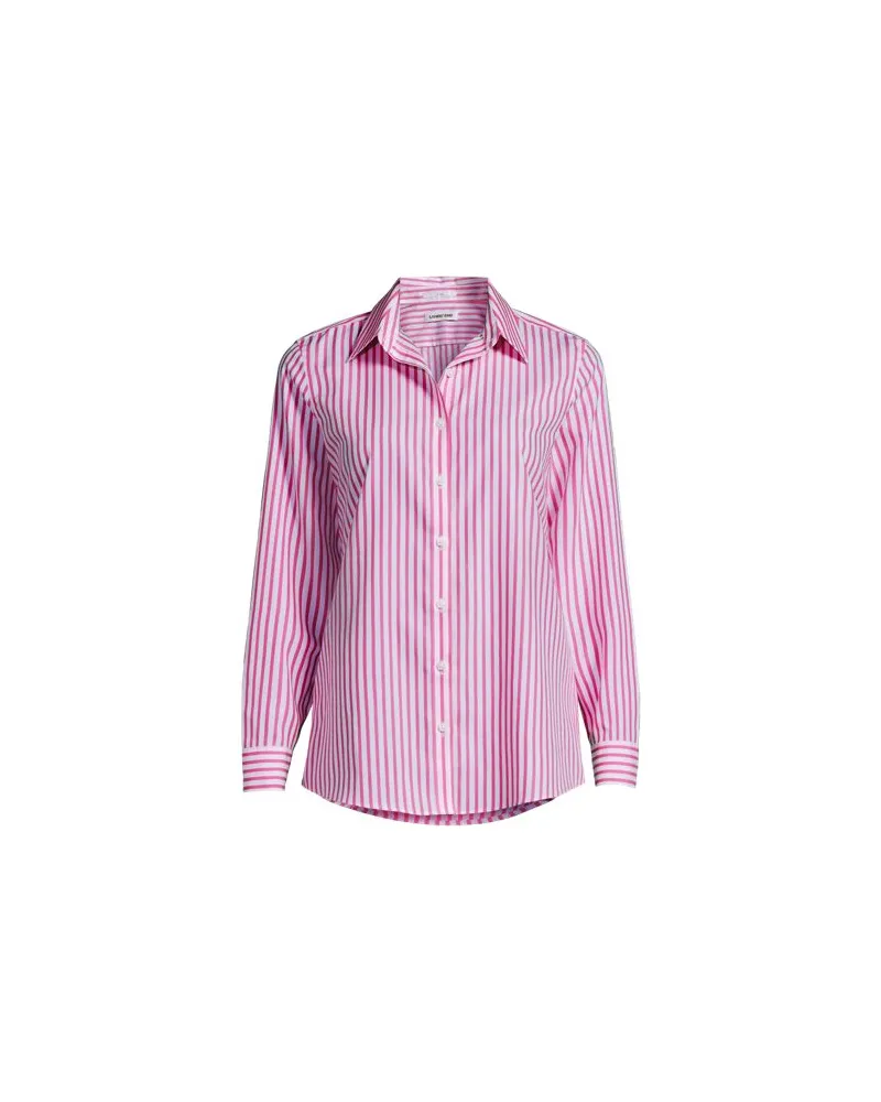 Lands' End Bügelfreie Baumwoll-Bluse, Damen, Größe plus, Weiß, Baumwolle, by Weiß