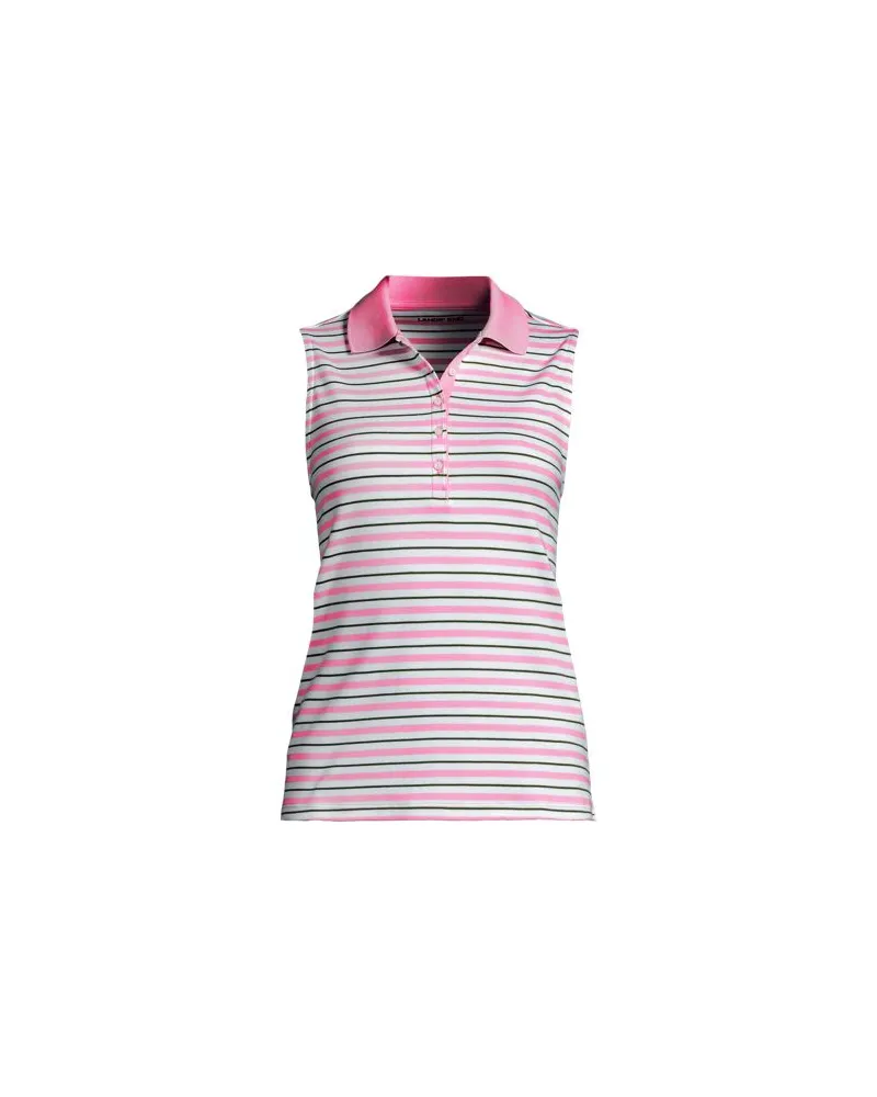 Lands' End Ärmelloses Supima-Poloshirt, Damen, Größe regular, Pink, Baumwolle, by Pink
