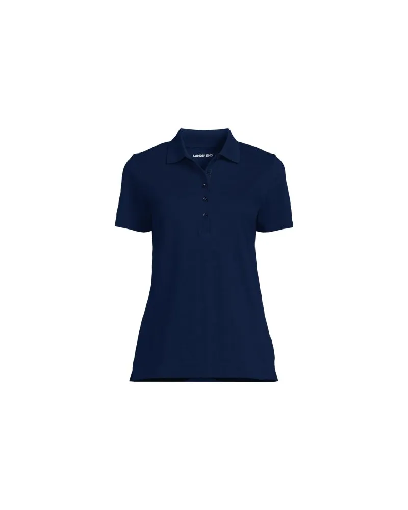 Lands' End Piqué-Poloshirt, Damen, Größe plus, Blau, Baumwolle, by Blau