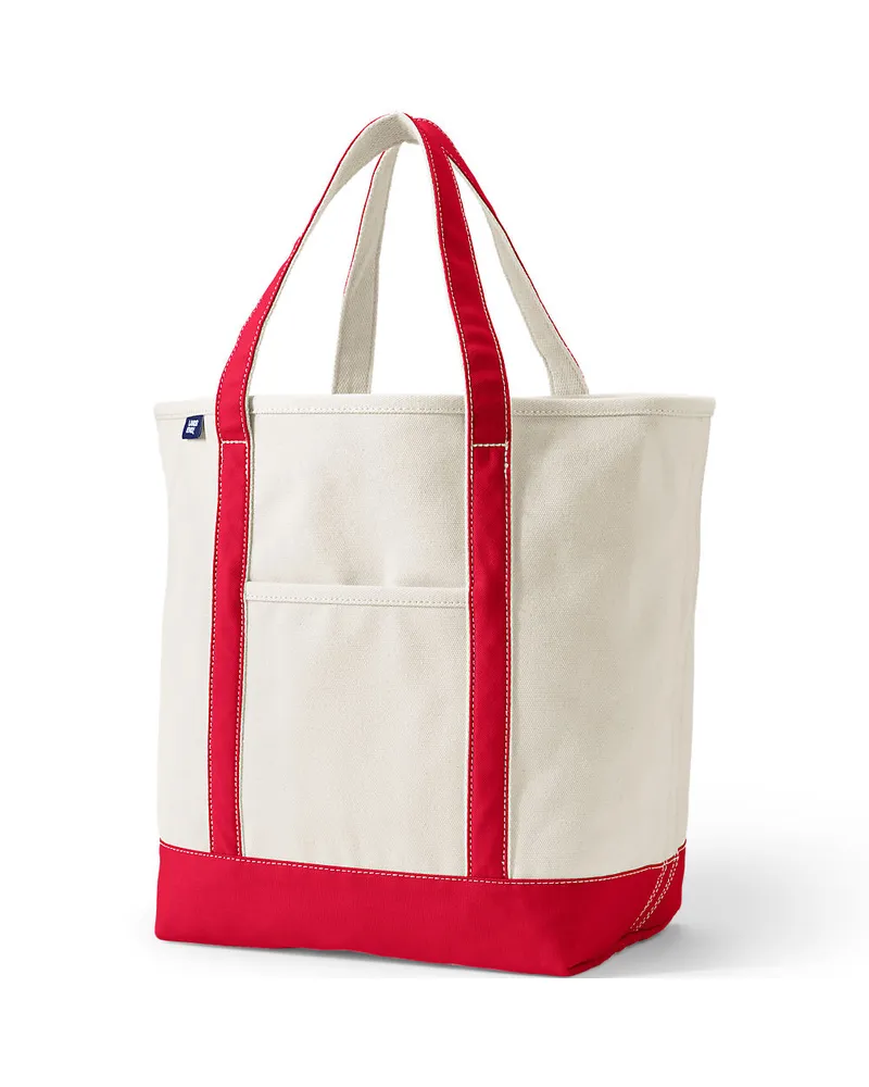 Lands' End Große offene Canvas-Tasche, Damen, Größe:null regular, Rot, Baumwolle, by Rot