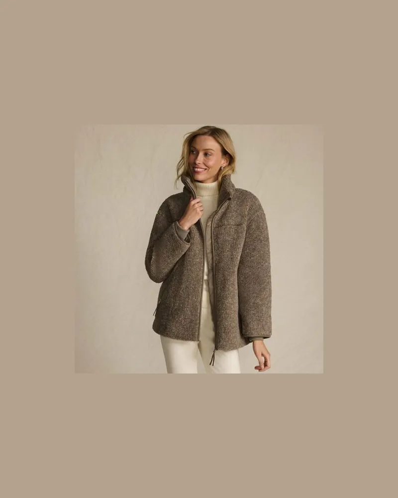 Lands' End Sherpa-Fleecejacke, Damen, Größe:32-34 petite, Braun, Polyester, by Braun