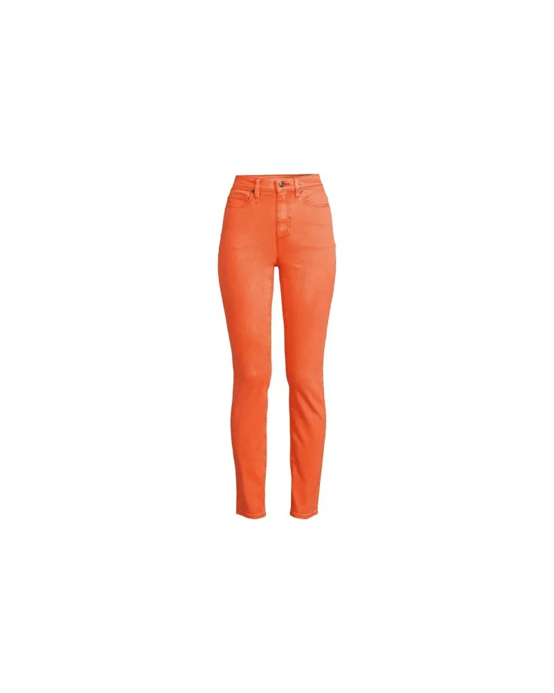 Lands' End Slim Fit Öko Jeans High Waist, Damen, Größe plus, Orange, Elasthan/Baumwoll-Mischung/Polyester-Mischung, by Orange