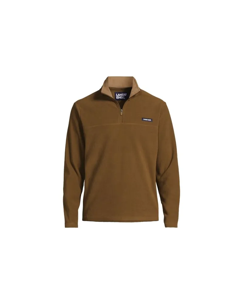 Lands' End Anyweather Fleece-Pullover mit Reißverschluss, Herren, Größe tall, Braun, Polyester, by Braun