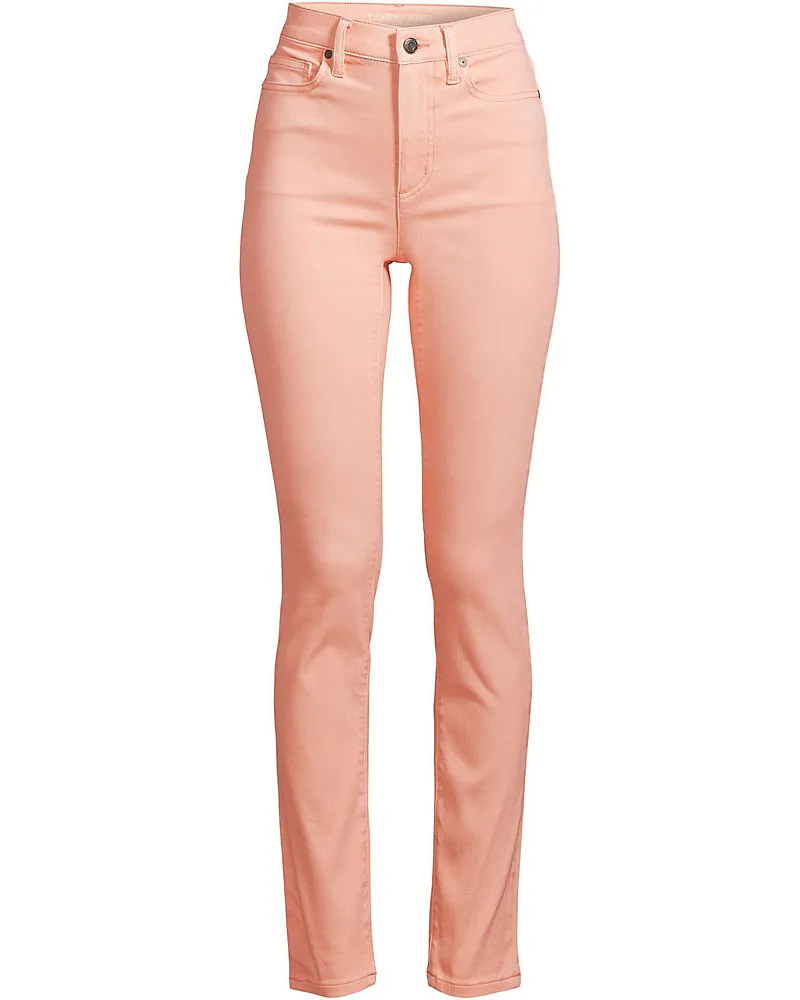 Lands' End Slim Fit Stretch-Jeans High Waist, Damen, Größe plus, Orange, Elasthan/Baumwoll-Mischung/Polyester-Mischung, by Orange