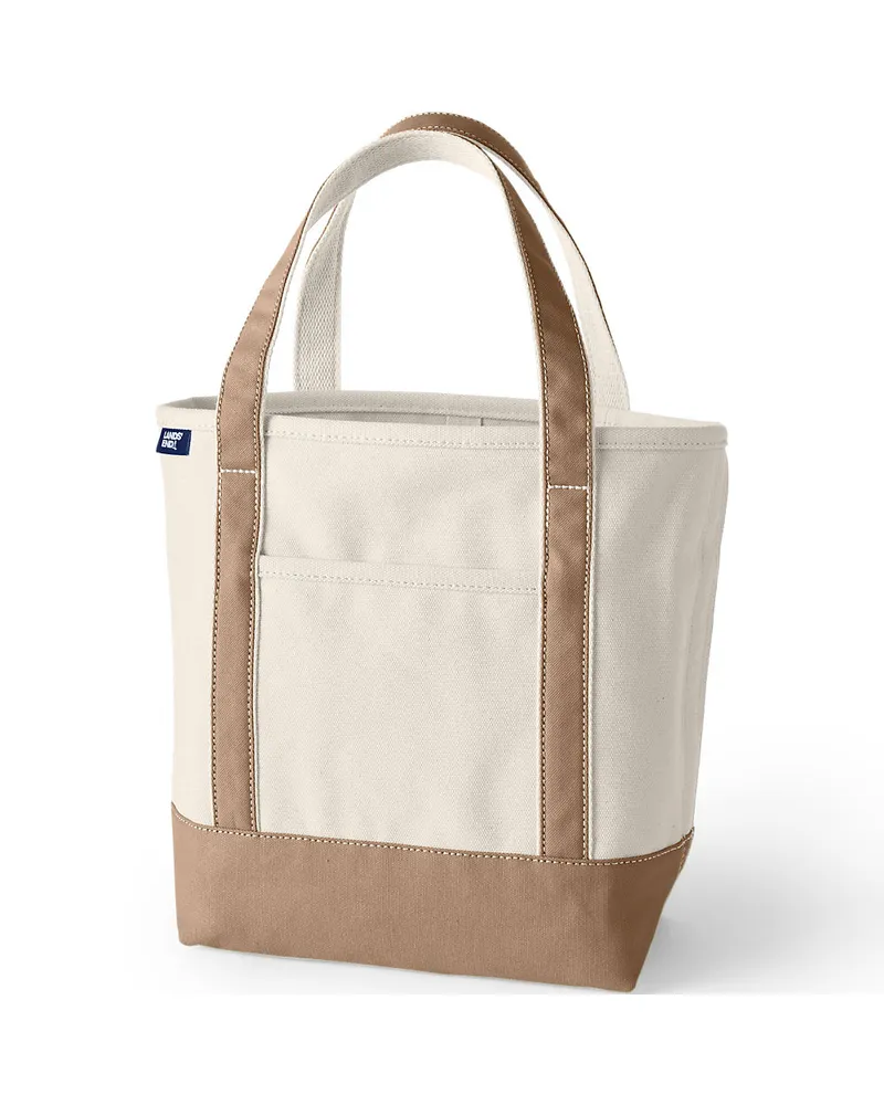 Lands' End Mittelgroße offene Canvas-Tasche, Damen, Größe:null regular, Braun, Baumwolle, by Braun