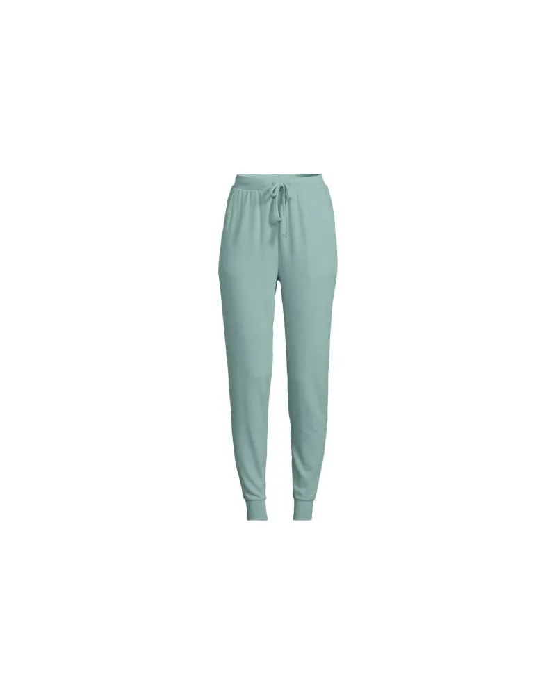 Lands' End Kaschmirweiche Pyjama-Hose, Damen, Größe regular, Blau, Elasthan/Baumwoll-Mischung/Viskose-Mischung, by Blau
