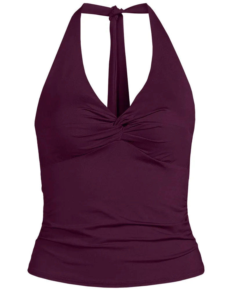 Lands' End Neckholder-Tankinitop, Damen, Größe regular, Lila, Nylon-Mischung, by Lila