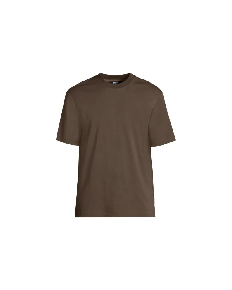 Lands' End Premium Piqué-Shirt, Herren, Größe:48-50 regular, Braun, Baumwolle/Polyester, by Braun