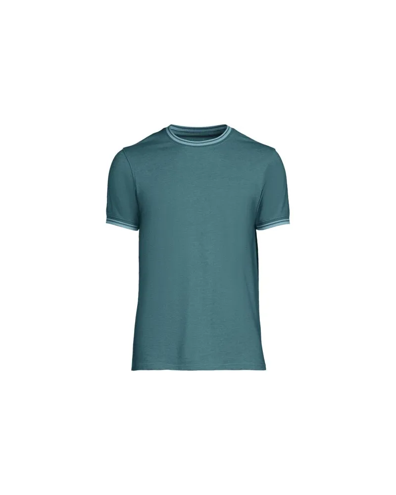 Lands' End Piqué-T-Shirt mit kühlendem Effekt, Classic Fit, Herren, Größe:48-50 regular, Blau, Baumwoll-Mischung/Polyester-Mischung, by Blau