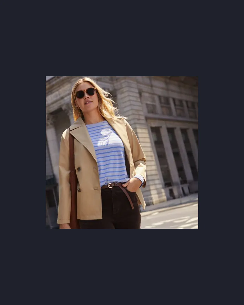 Lands' End Wasserabweisender kurzer Trenchcoat, Damen, Größe regular, Braun, Polyester, by Braun
