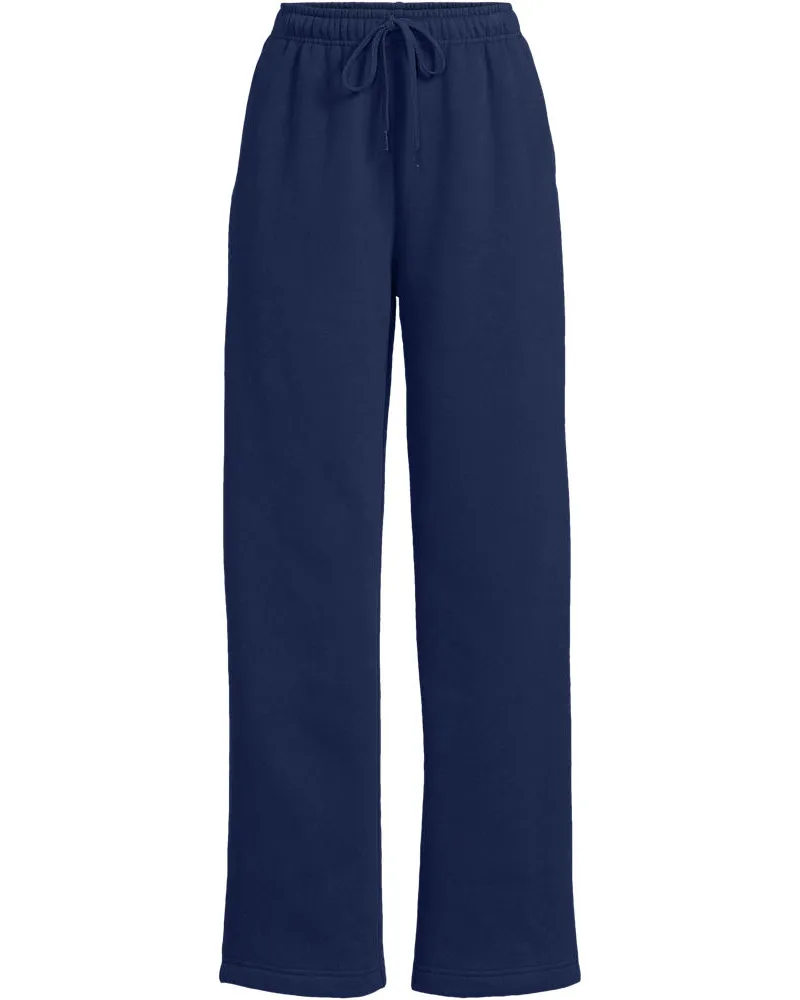 Lands' End Jogginghose mit geradem Bein SERIOUS SWEATS, Damen, Größe petite, Blau, Baumwoll-Mischung/Polyester-Mischung, by Blau
