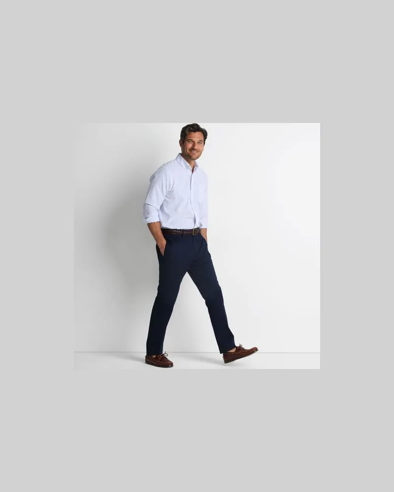 Lands' End Bügelleichte Chino, Straight Fit, Herren, Größe:48-50 regular, Blau, Baumwolle, by Blau