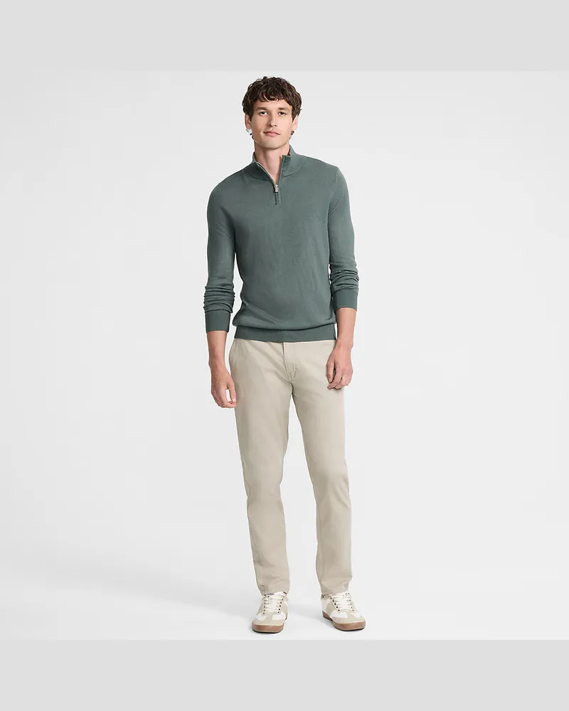 Lands' End CashTouch Feinstrick-Pullover mit Reißverschluss, Herren, Größe regular, Grün, Polyester, by Grün