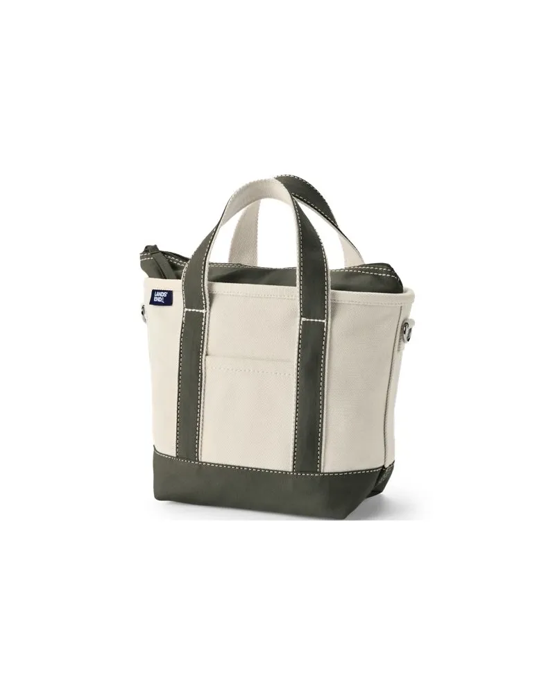 Lands' End Kleine Canvastasche mit Zipper, Damen, Größe:null regular, Weiß, Baumwolle, by Weiß