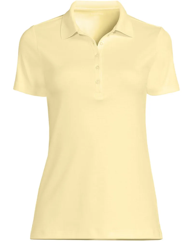 Lands' End Supima-Poloshirt, Damen, Größe regular, Gelb, Baumwolle, by Gelb