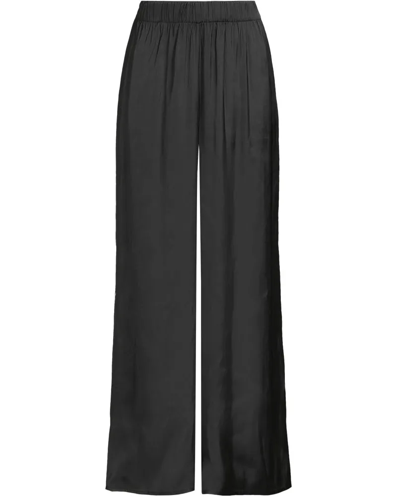 Lands' End Fließende Palazzohose, Damen, Größe petite, Schwarz, Polyester, by Schwarz