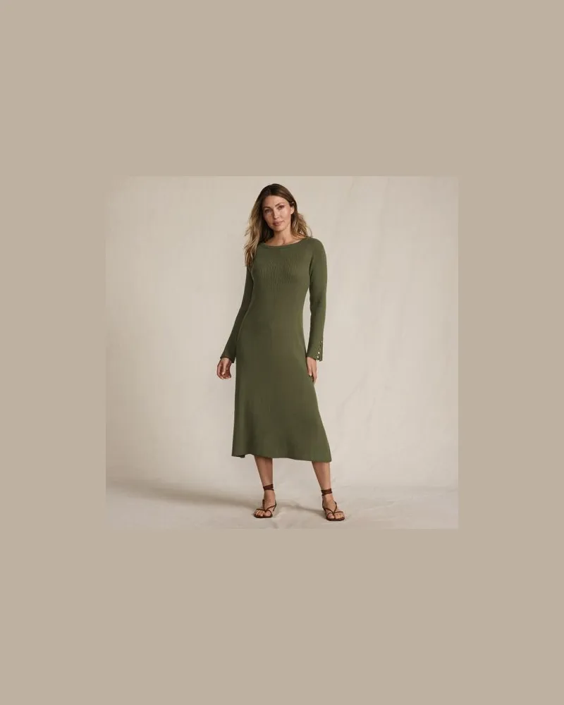 Lands' End Strickkleid Silk Touch, Damen, Größe regular, Grün, Polyester/Nylon/Viskose, by Grün