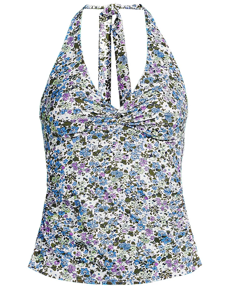 Lands' End Neckholder-Tankinitop, Damen, Größe plus, Weiß, Nylon-Mischung, by Weiß