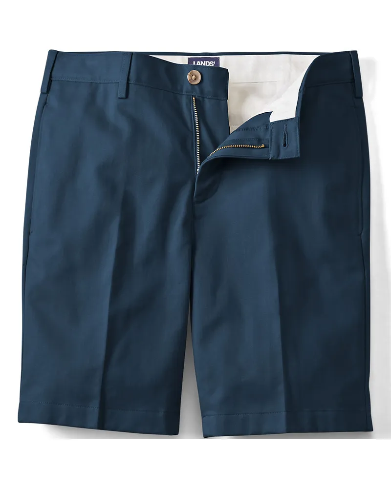 Lands' End Chino-Shorts mit Komfortbund, Herren, Größe regular, Blau, Baumwolle, by Blau