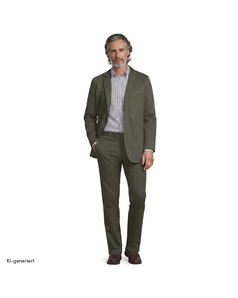 Lands' End Ultimativ-Sakko, Herren, Größe regular, Grün, Baumwoll-Mischung/Polyester-Mischung, by Grün