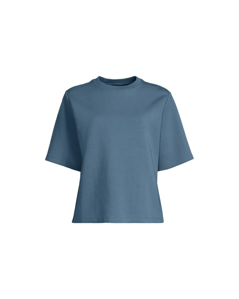 Lands' End Deluxe Soft Shirt mit Rundhalsausschnitt, Damen, Größe:40-42 regular, Blau, Baumwolle/Polyester-Mischung, by Blau