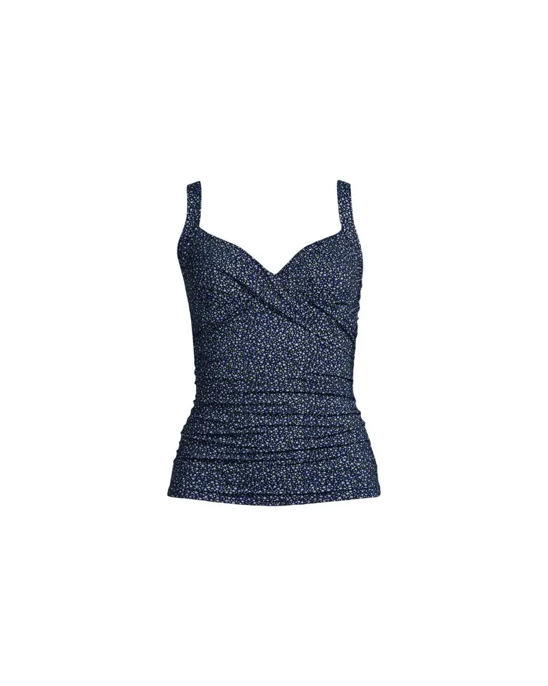 Lands' End Tankinitop CHLORRESISTENT mit V-Ausschnitt, Damen, Größe plus, Blau, Nylon-Mischung, by Blau