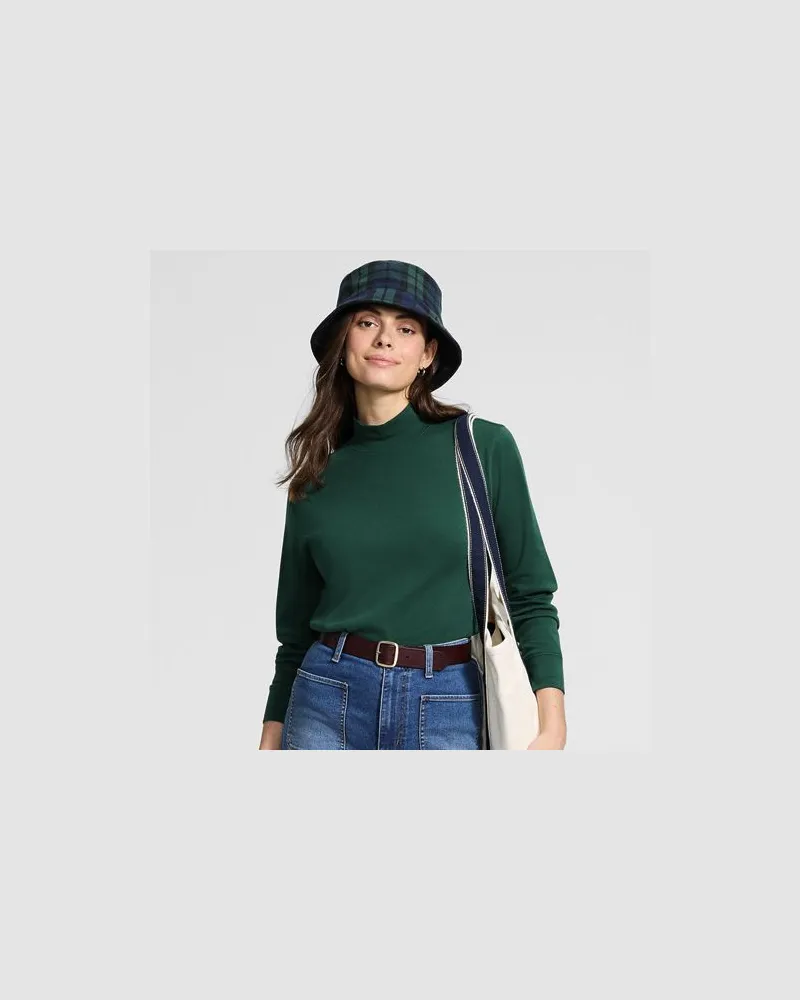 Lands' End Stehkragen-Shirt, Damen, Größe petite, Grün, Baumwolle, by Grün