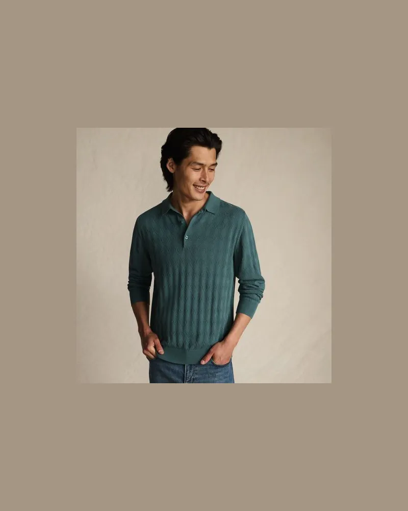 Lands' End Feinstrick-Poloshirt, Herren, Größe:60 regular, Grün, Baumwolle, by Grün
