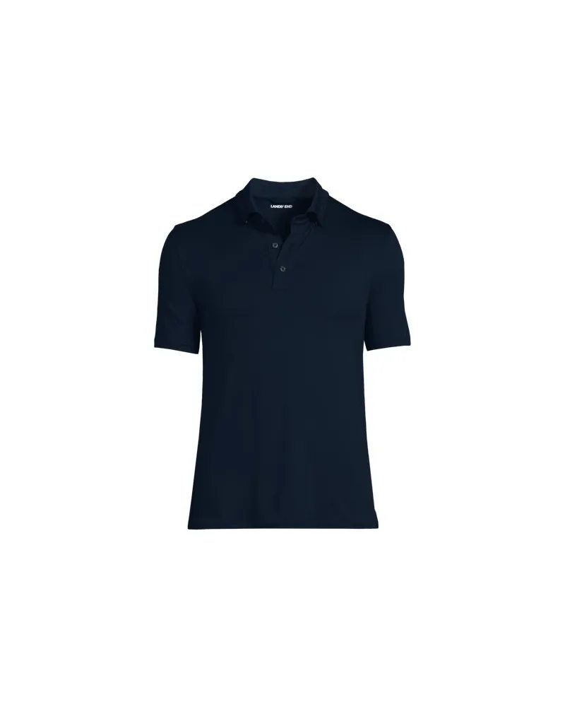 Lands' End Performance-Poloshirt, Herren, Größe:48-50 regular, Blau, Elasthan/Polyester-Mischung, by Blau