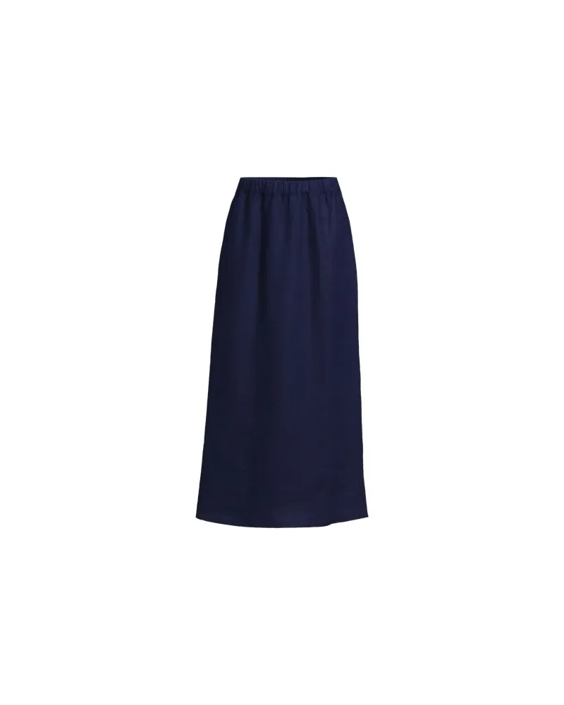 Lands' End Midi-Schlupfrock aus reinem Leinen, Damen, Größe plus, Blau, by Blau