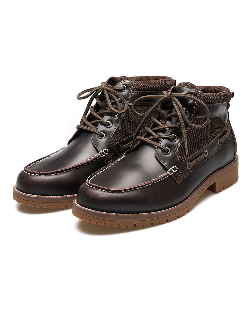 Lands' End Leder-Schnürstiefel, Herren, Größe regular, Braun, Leder, by Braun