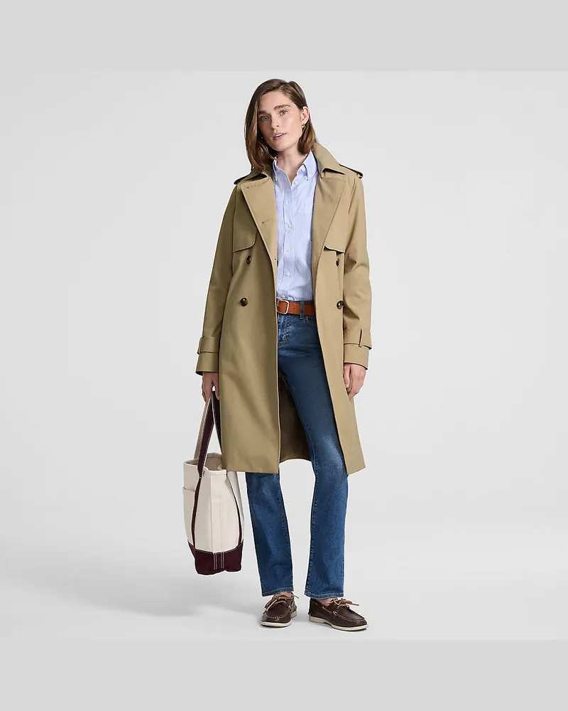Lands' End Wasserdichter Trenchcoat, Damen, Größe regular, Braun, Polyester, by Braun