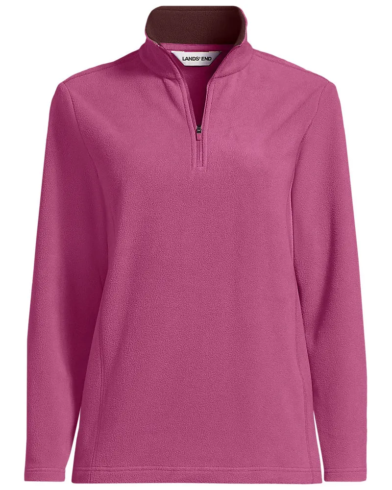 Lands' End Anyweather Fleece-Pullover mit Reißverschluss, Damen, Größe petite, Rot, Polyester, by Rot