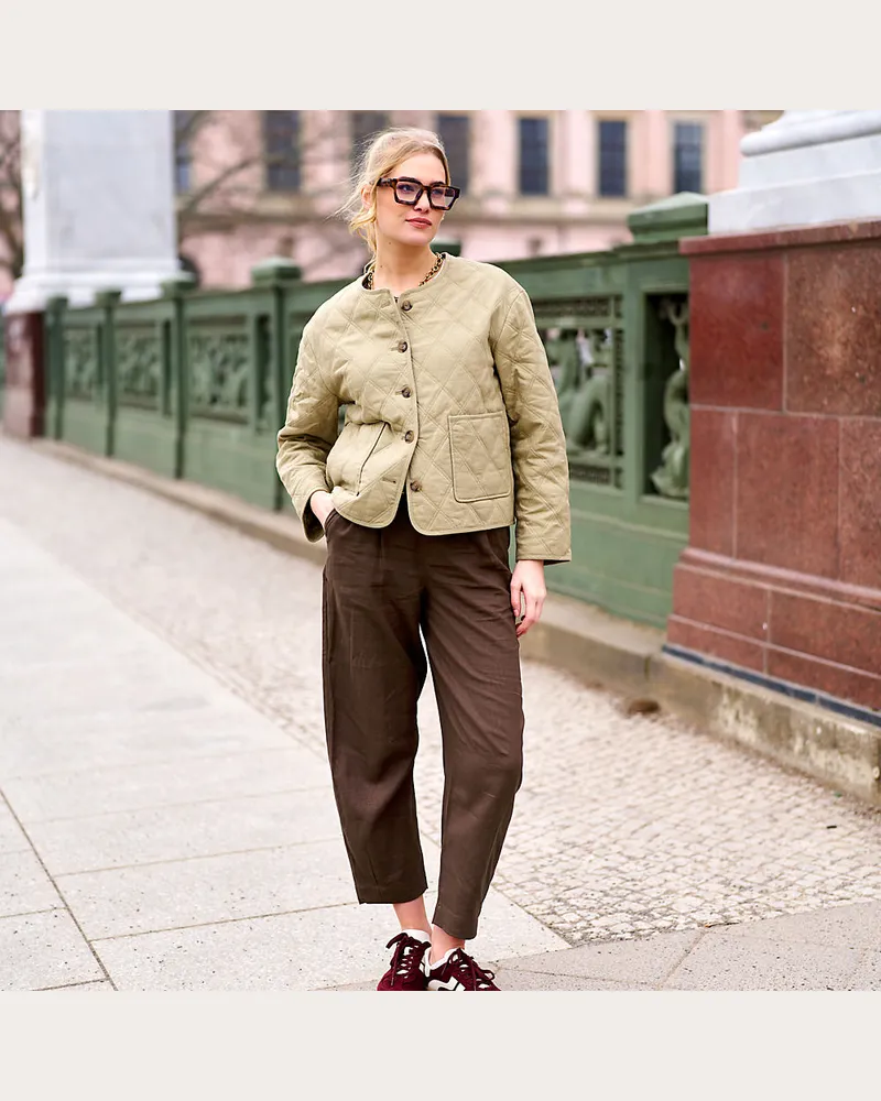 Lands' End Soft Ease Barrelhose aus Leinenmix, Damen, Größe regular, Braun, by Braun
