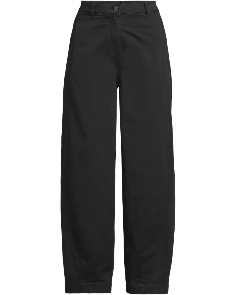 Lands' End Barrel-Chinos High Waist aus Lyocell-Mix, Damen, Größe regular, Schwarz, Baumwolle/Baumwoll-Mischung, by Schwarz