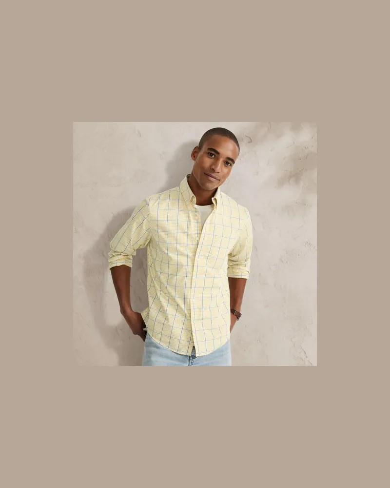 Lands' End Ultimativ-Hemd, Classic Fit, Herren, Größe:60 regular, Gelb, Elasthan/Baumwoll-Mischung/Polyester-Mischung, by Gelb