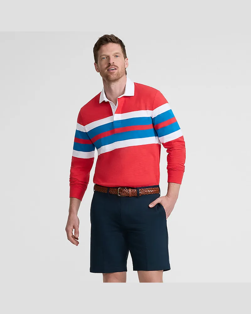 Lands' End Bügelleichte Chino-Shorts, 23 cm, Herren, Größe regular, Blau, Baumwolle, by Blau