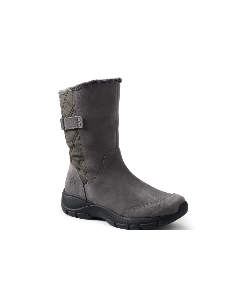 Lands' End Isolierte Stiefel, Damen, Größe regular, Grau, Polyester/Gummi/Rauleder, by Grau