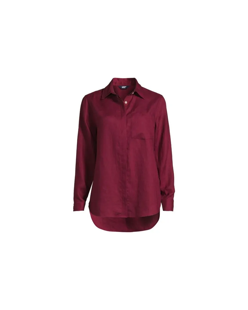 Lands' End Leinenbluse, Damen, Größe plus, Rot, Leinen, by Rot