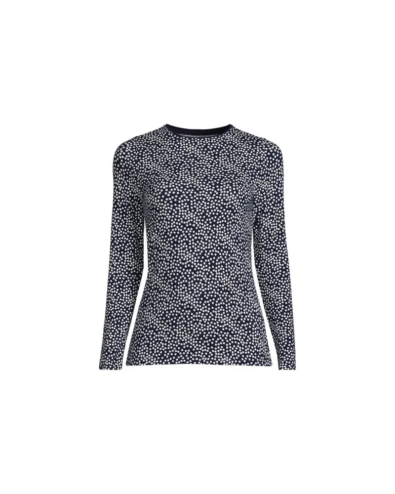Lands' End Shirt aus Baumwolle/Modal-Mix mit Rundausschnitt, Damen, Größe:32-34 regular, Blau, Elasthan/Baumwolle Modal, by Blau