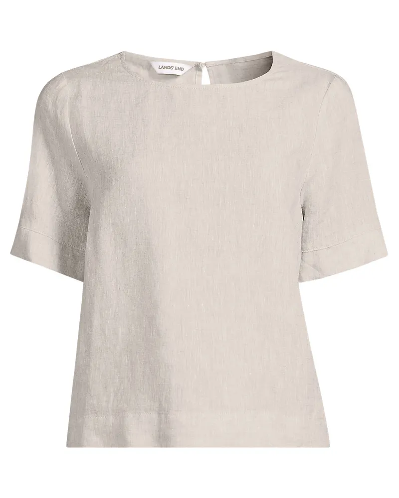 Lands' End Premium Reinleinen-Schlupfbluse, Damen, Größe petite, Beige, by Beige