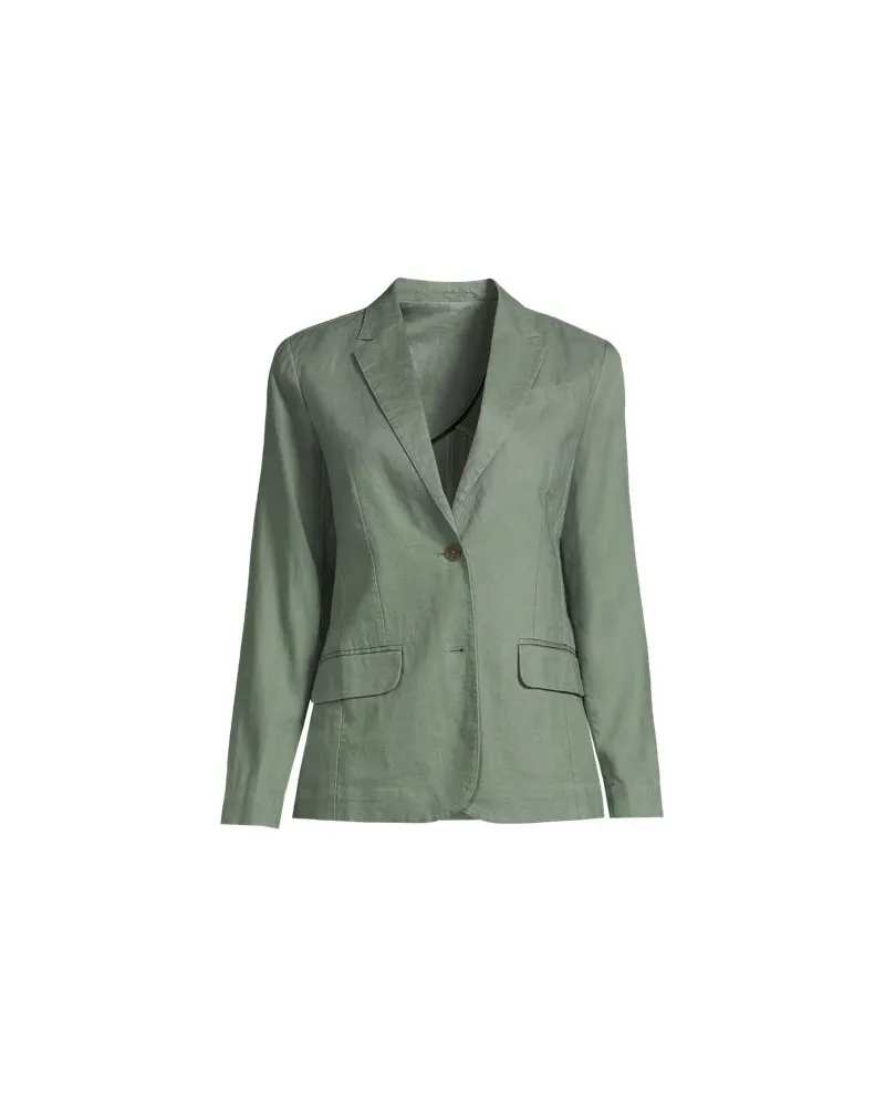 Lands' End Leinenblazer, Damen, Größe regular, Grün, Leinen, by Grün