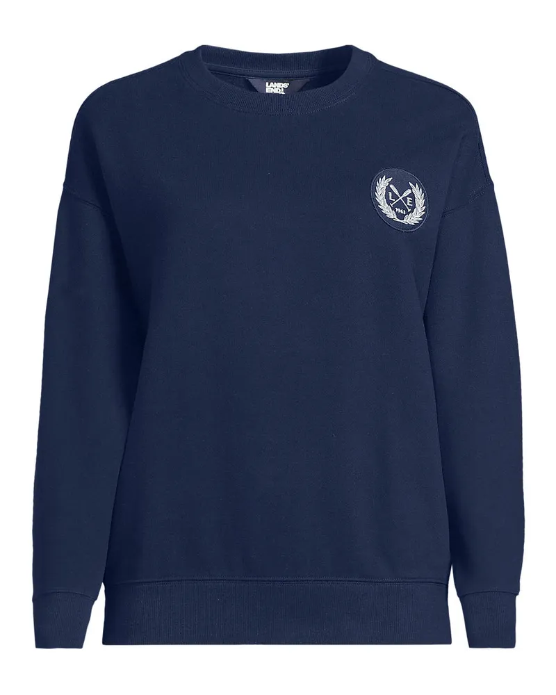 Lands' End Sweatshirt SERIOUS SWEATS, Damen, Größe regular, Blau, Elasthan/Baumwoll-Mischung/Polyester-Mischung, by Blau