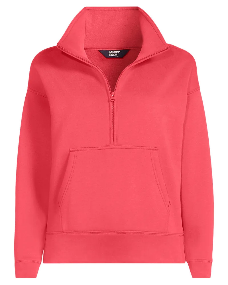 Lands' End Sweatshirt SERIOUS SWEATS mit Reißverschluss, Damen, Größe regular, Orange, Baumwoll-Mischung/Polyester-Mischung, by Orange
