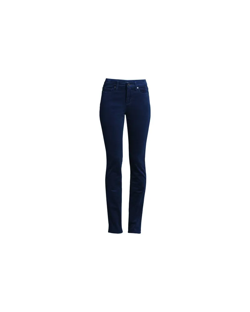 Lands' End Straight Fit Cordhose Mid Waist, Damen, Größe plus, Blau, Baumwoll-Mischung, by Blau