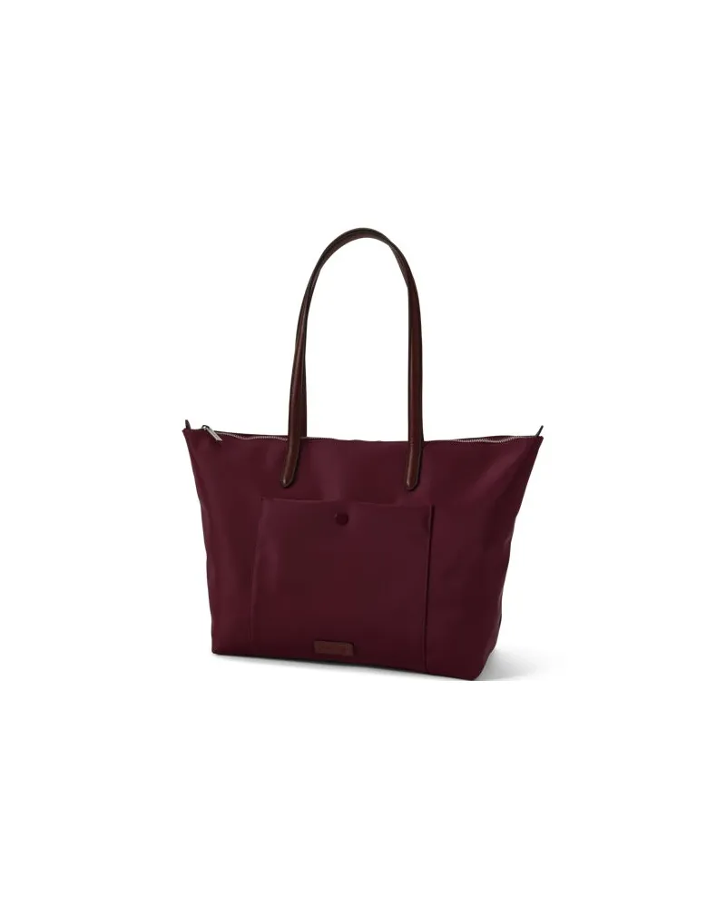 Lands' End Wasserabweisende, verstaubare Shoppertasche, Damen, Größe:null regular, Rot, Nylon/Leder, by Rot