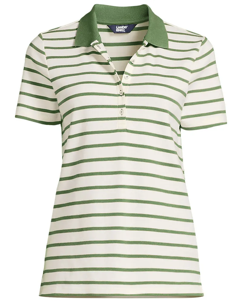 Lands' End Supima Polo-Shirt, Damen, GrÃ¶ÃŸe regular, WeiÃŸ, Baumwolle, by Weiãÿ