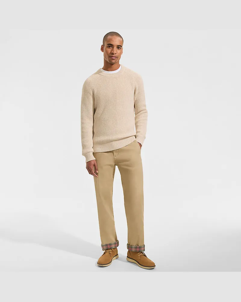 Lands' End Gefütterte Chino mit Komfortbund, Herren, Größe regular, Beige, Elasthan/Baumwoll-Mischung, by Beige