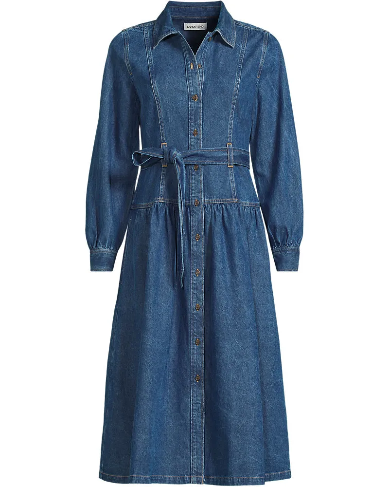 Lands' End Jeans-Midikleid, Damen, GrÃ¶ÃŸe plus, Blau, by Blau